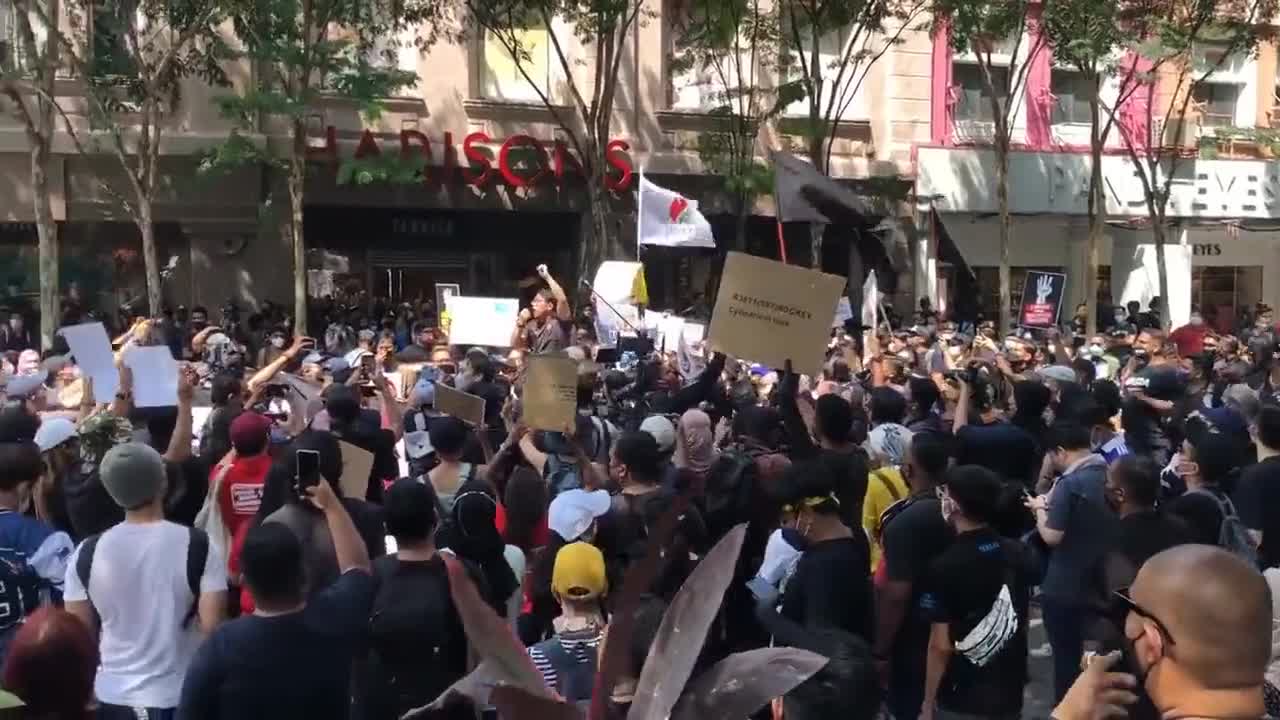 Malaysians demonstrating against their corrupt government.