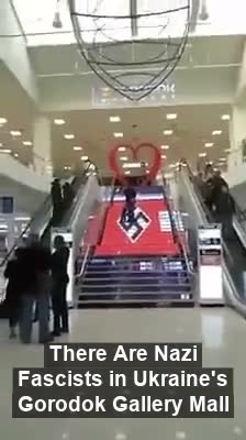 Huge Nazi Flag Displayed in Ukrainain Mall