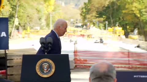 Biden is talking to the void again and can't find a way off the stage