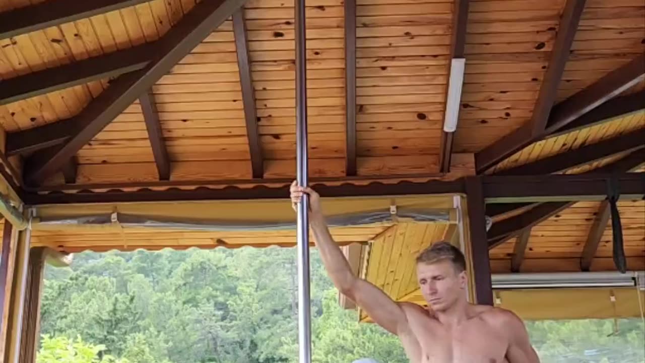 Freestyle Pole Dancing With a Chair