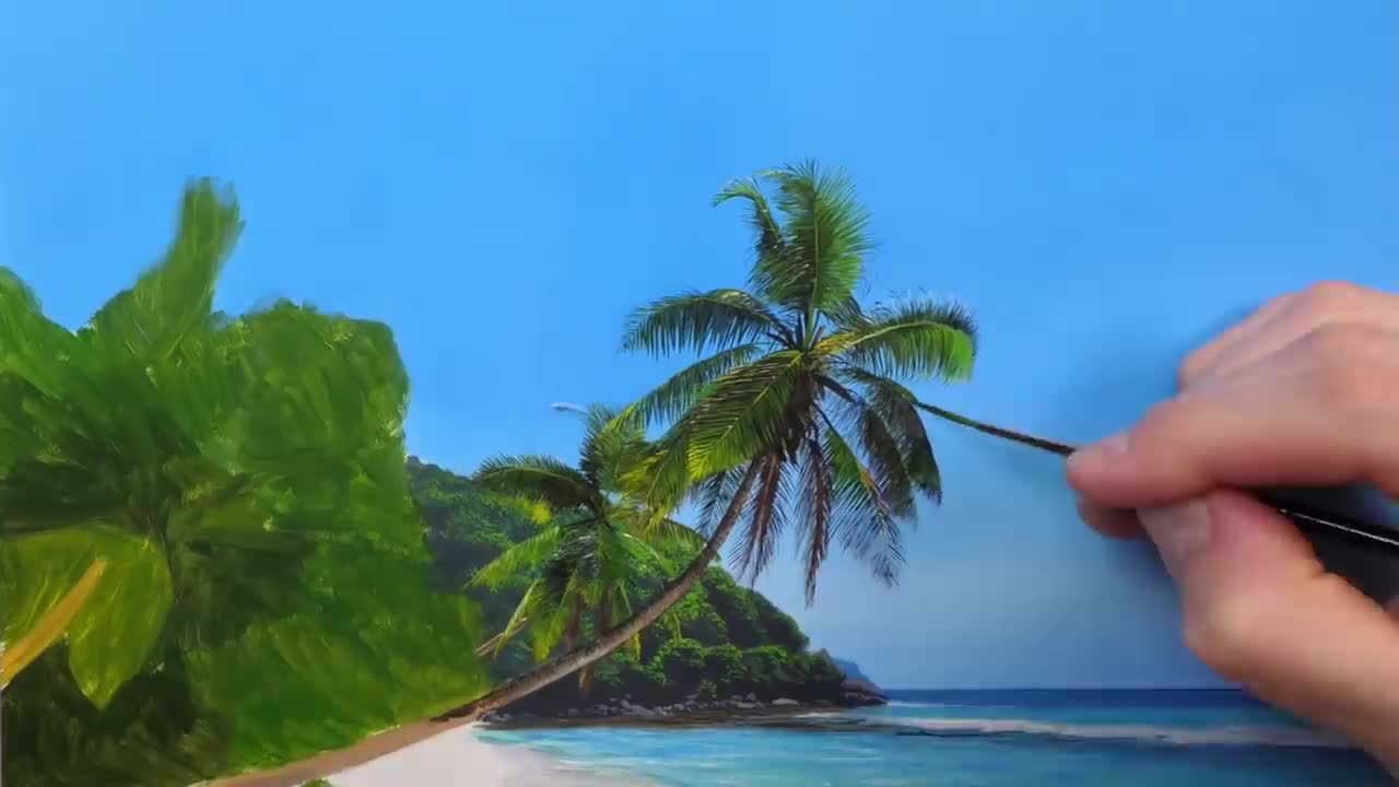 Painting a Tropical Beach Time Lapse