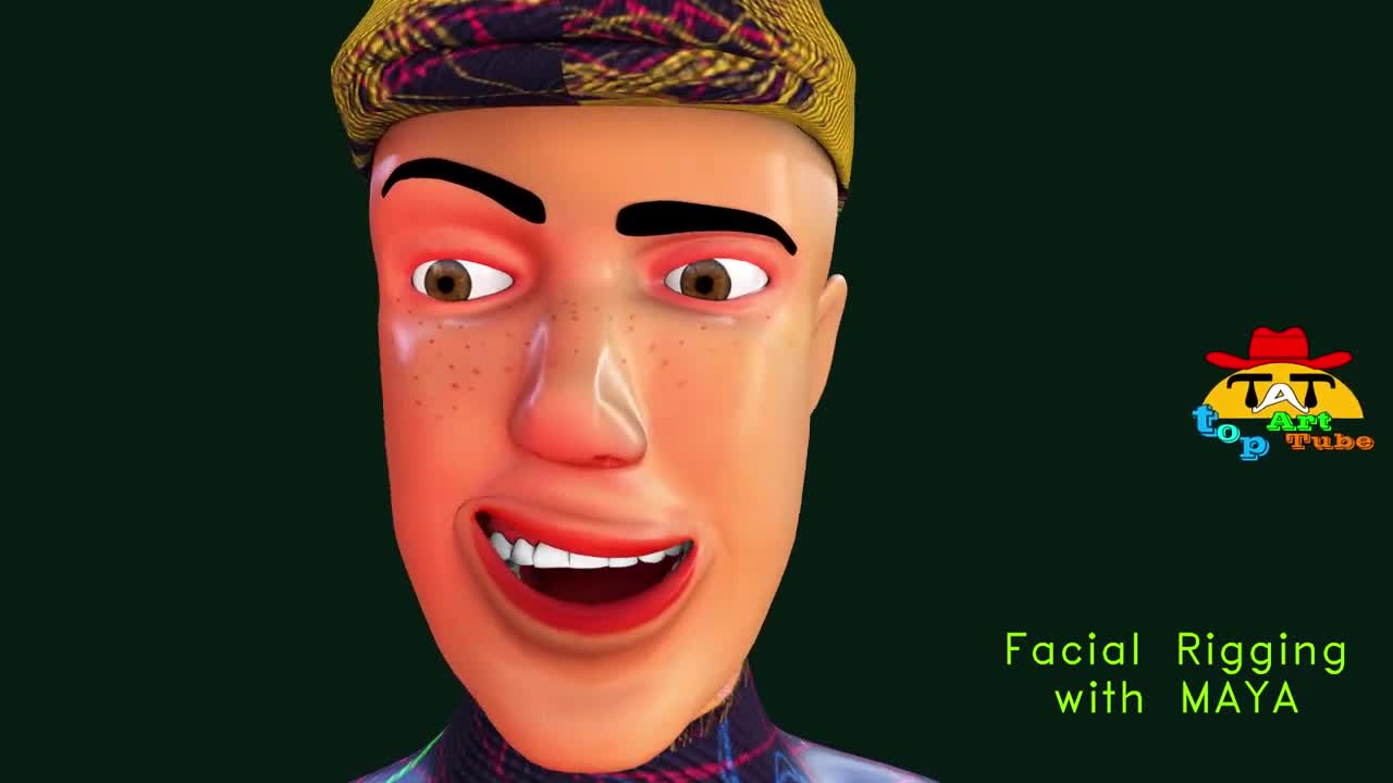 3D Facial Rig Short Animation : 3D Character Rig with Maya ready for Animation