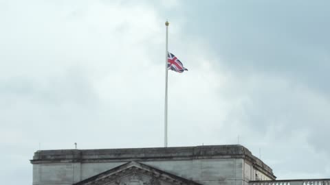 Buckingham Palace flags lowered to half staff following the passing of Queen Elizabeth II