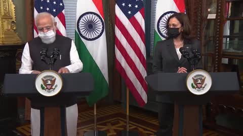 PM Modi, US VP Kamala Harris jointly address the media