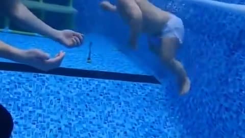 Cute baby swimming video clips (part-2) #shorts