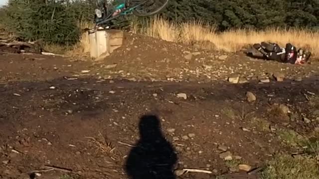 Biker faceplants after failed jump