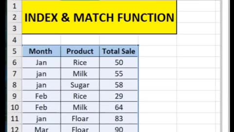 Index and Mtach function