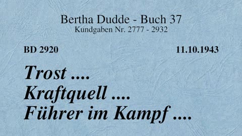 BD 2920 - TROST .... KRAFTQUELL .... FÜHRER IM KAMPF ....