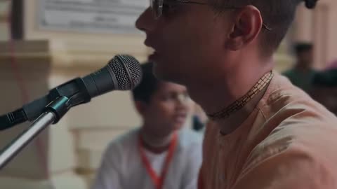 Temple kirtan at Iskcon Vrindavan, India June 2024
