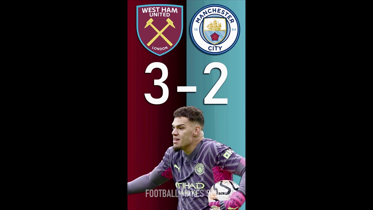 West Ham vs Man City : Premier League Score Predictor - hit pause or screenshot