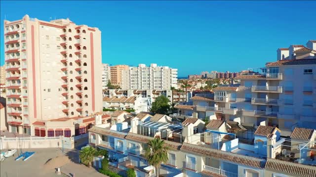 aerial view panoramic view la manga del mar menor cartagena murcia spain