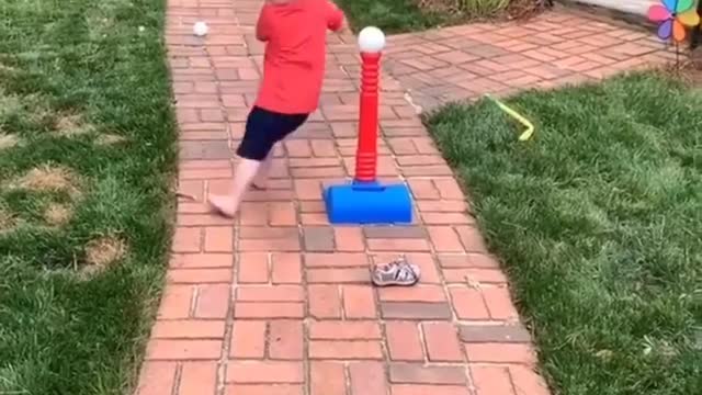 Cute baby girl play game....