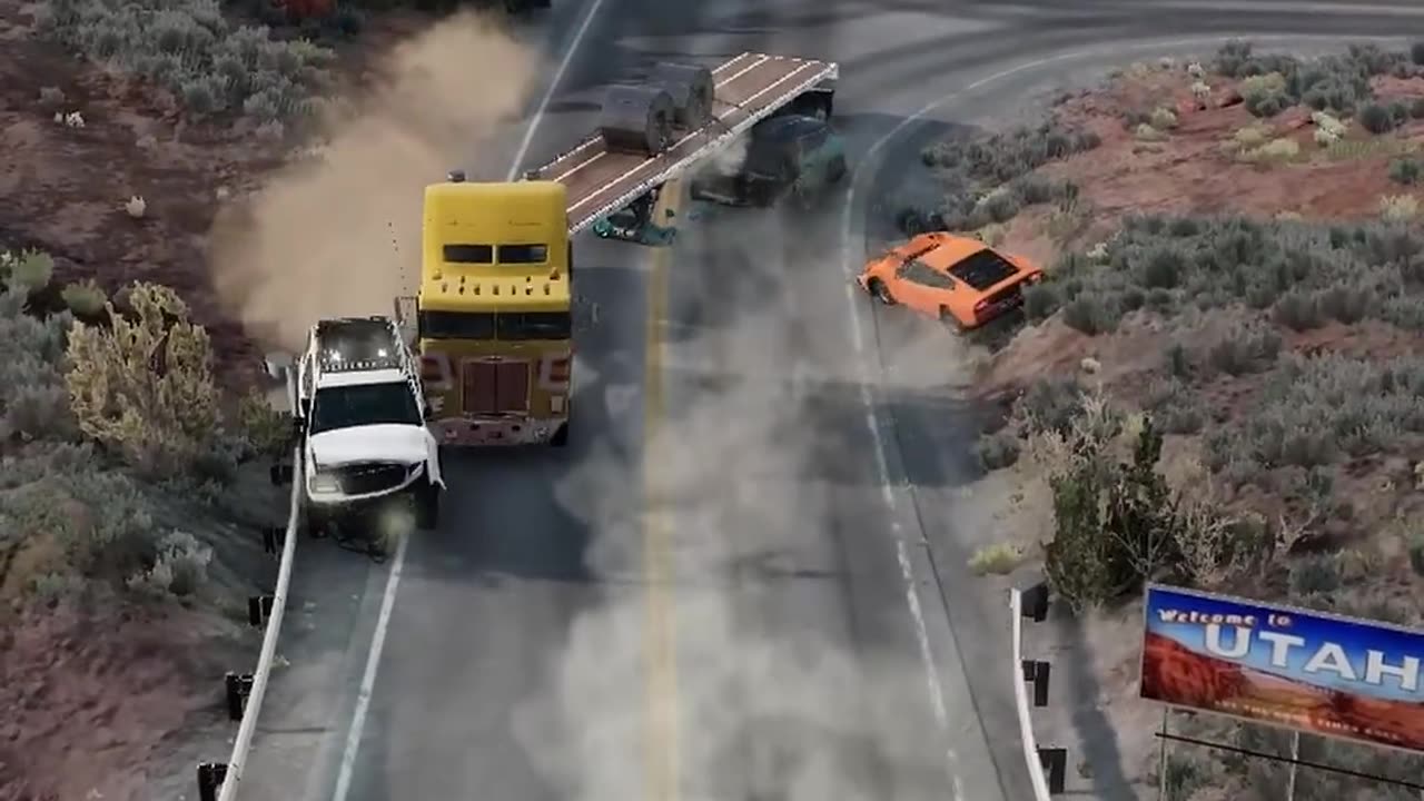 Realistic Highway Car Crashes