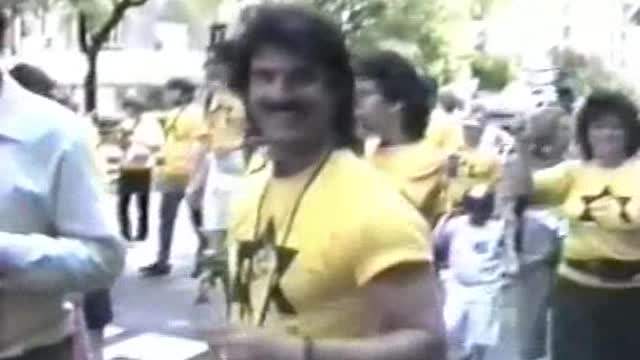 RARE- Rabbi Meir Kahane marches with Kach in Israel Day Parade, NY 1989