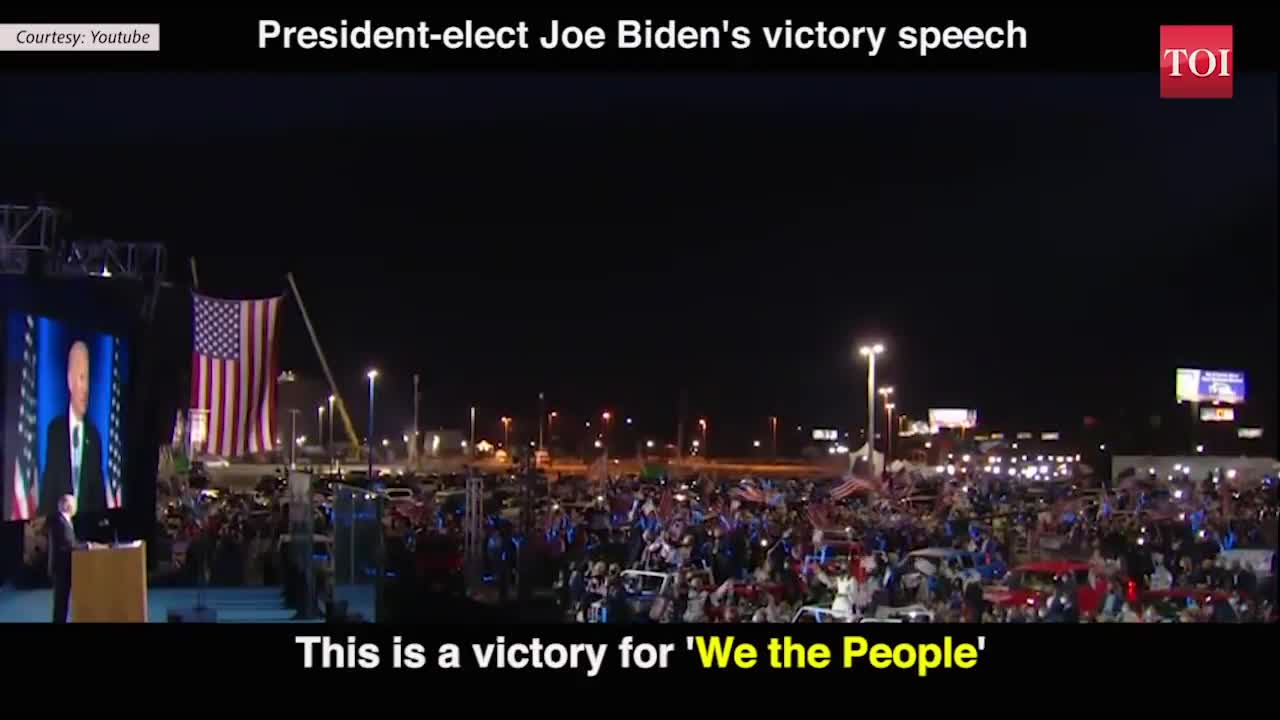 Joe Bidens first address as elect president