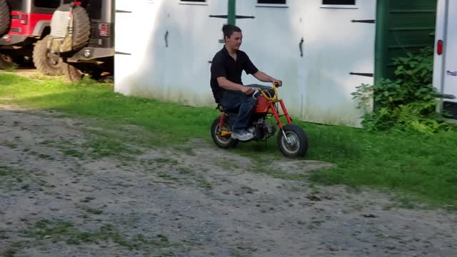 2nd Honda Z50 monkey bike I bought, of course Matt has to wheelie it