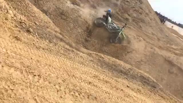 Soft Clay Causes Dirt Bike Rider to Whiff Jump