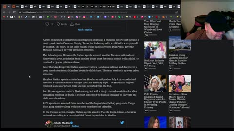 Border patrol agents arrested sex offenders & gang members illegals at the border