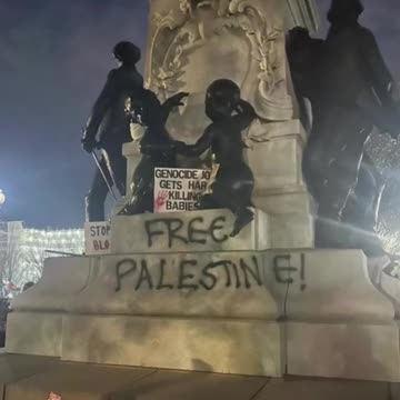 U.S. monuments in Wash D.C. vandalized by pro-Palestine thugs -Jackson, Lafayette, Franklin