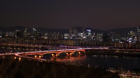 Seoul night view time lapse