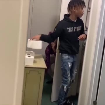 The guy spoofs and frightens his friends