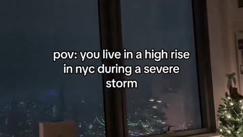 Brooklyn Tower, NYC last night in 60 mph winds