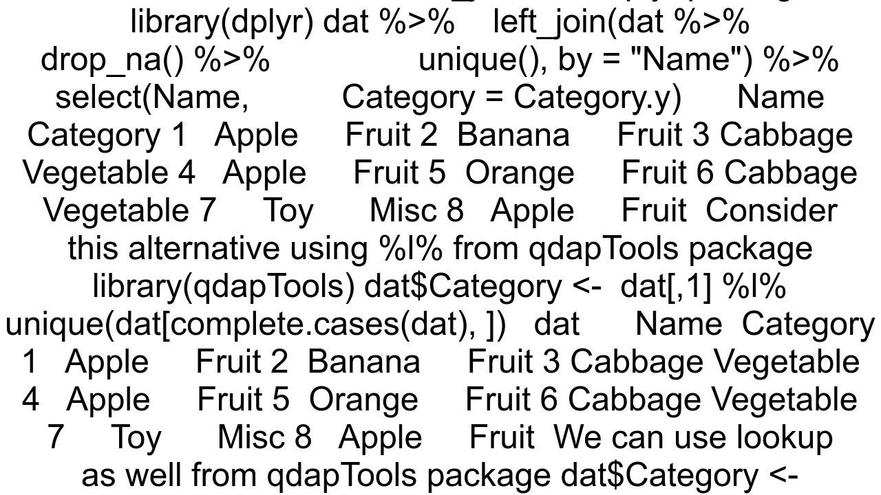 Is there a way in R to fill up a dataframe with missing values just like excel vlookup