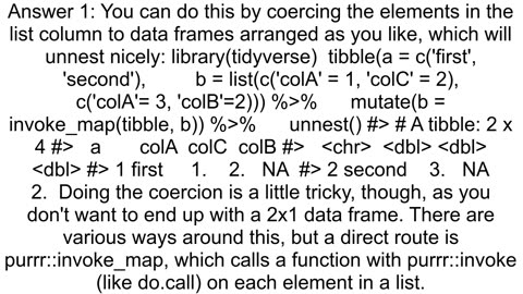 How to unnest columnlist