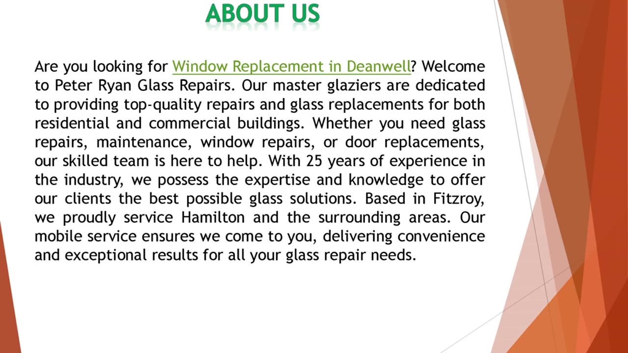 Are you looking for Window Replacement in Deanwell?