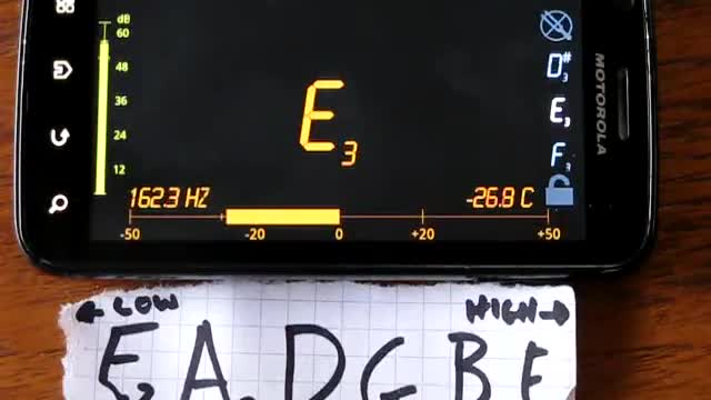 Tune a 6-string Guitar with a Chromatic Tuner App
