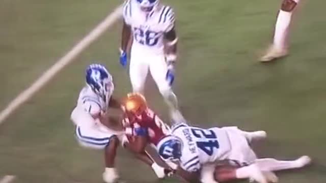 Referee almost makes a tackle in the Duke vs Boston College game