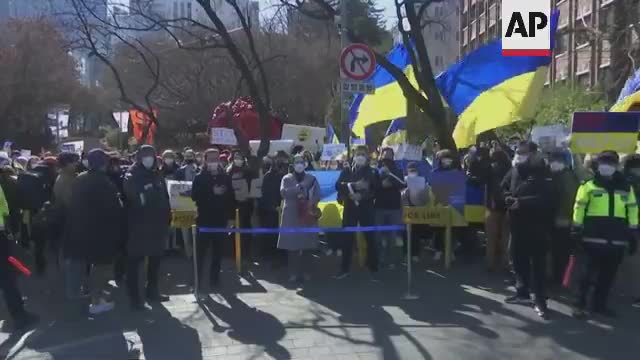 Ukrainians in Seoul stage anti Russia protest