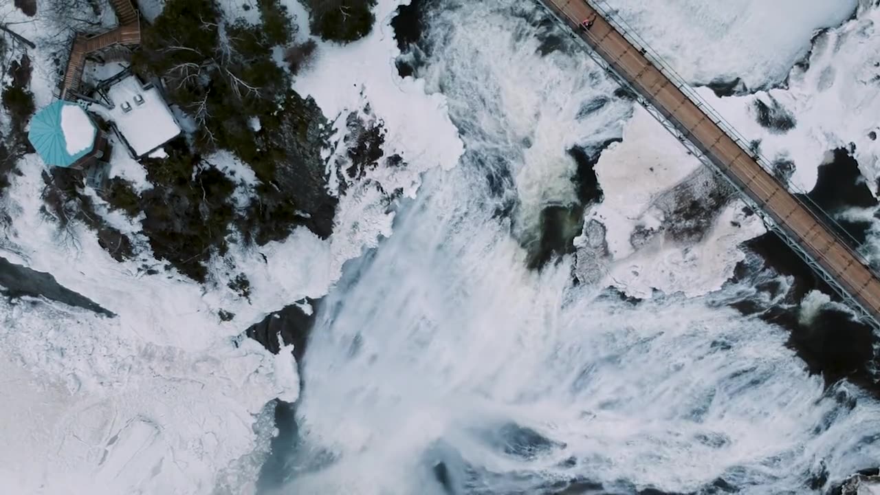 Melted Snow Flowing Underneath the Bridge