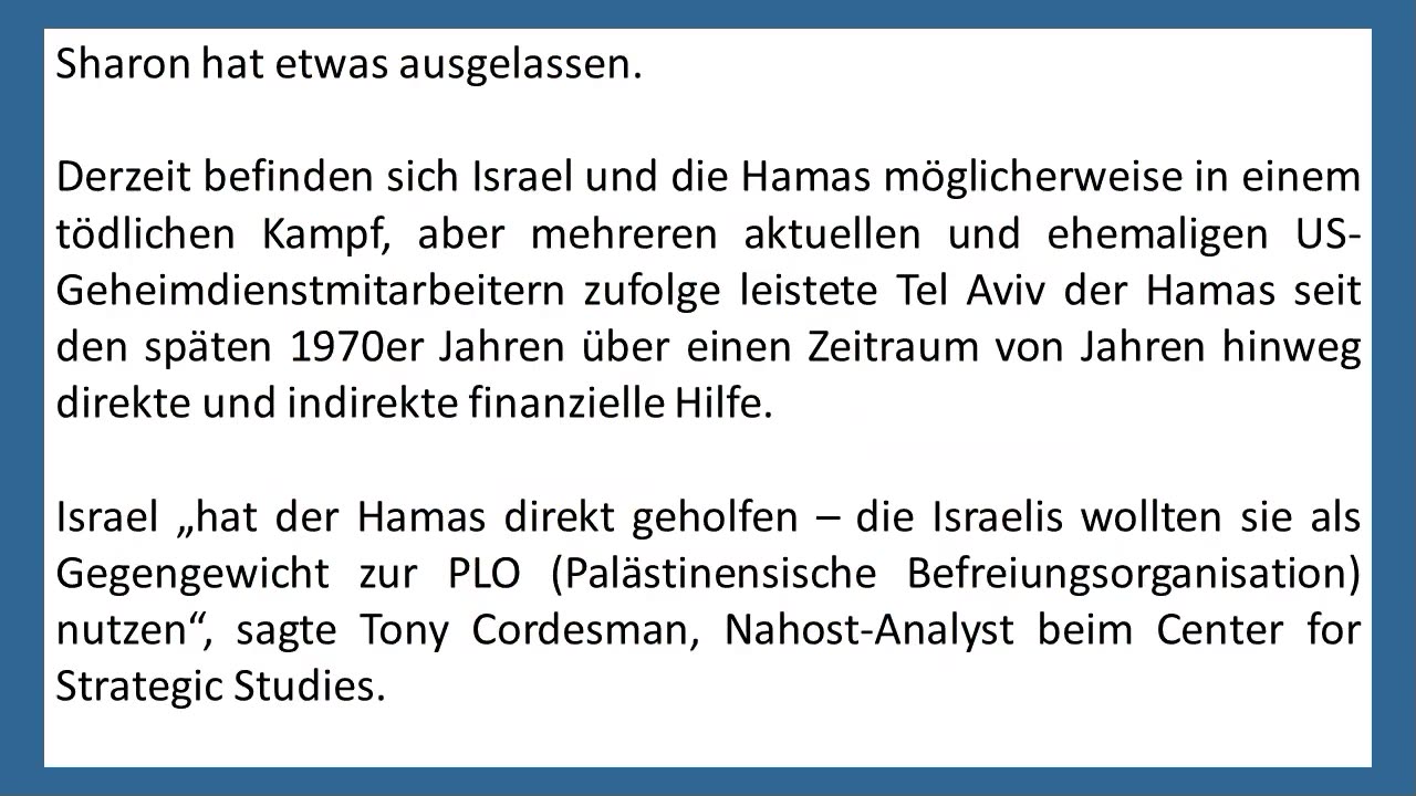 Hamas von israelischem Geheimdienst finanziert?