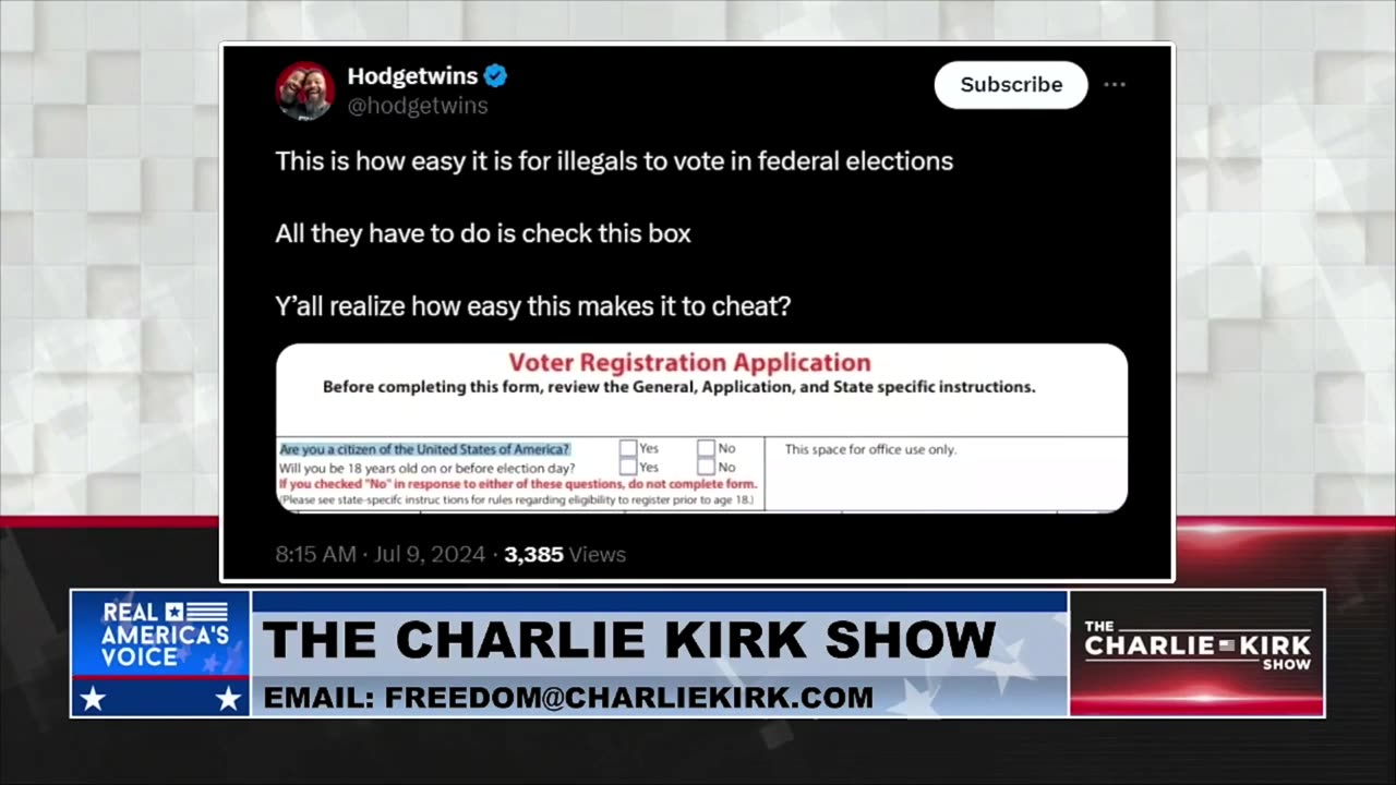 Charlie Kirk and Stephen Miller Sound the Alarm on Illegals Voting in Federal Elections