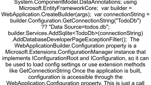 ASPNET Minimal API Access IConfiguration