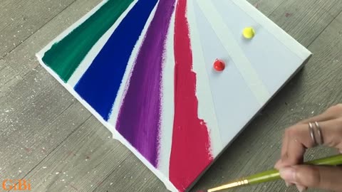 Acrylic painting of rainbow rays