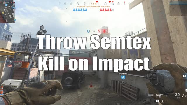 CoD MW SnD - Semtex Bonk for the kill?