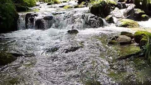 slow-motion-footage-of-water-pouring-down-on-rocky-river-in-the-woods