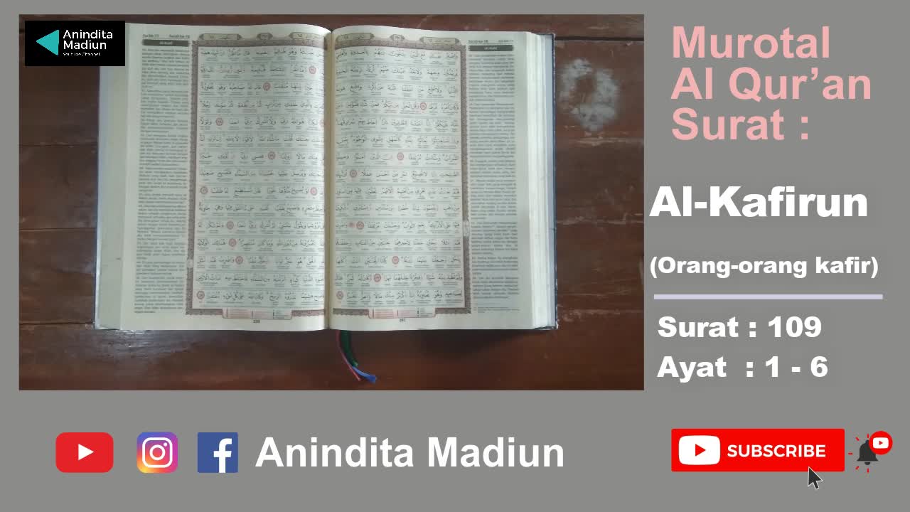 Al-Qur'an Surat 109 Al-Kafirun الْكَافِرُونَ = Orang-orang kafir | Murotal Al Qur’an