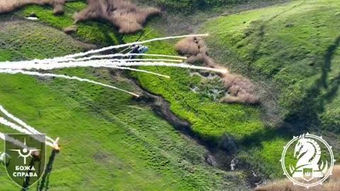 Beautiful footage of Ukrainian helicopters launching missiles towards the