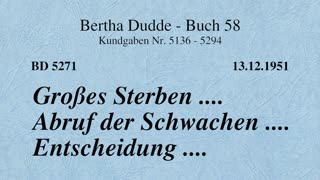 BD 5271 - GROSSES STERBEN .... ABRUF DER SCHWACHEN .... ENTSCHEIDUNG ....