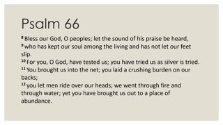 Psalm 66 Daily Devotion