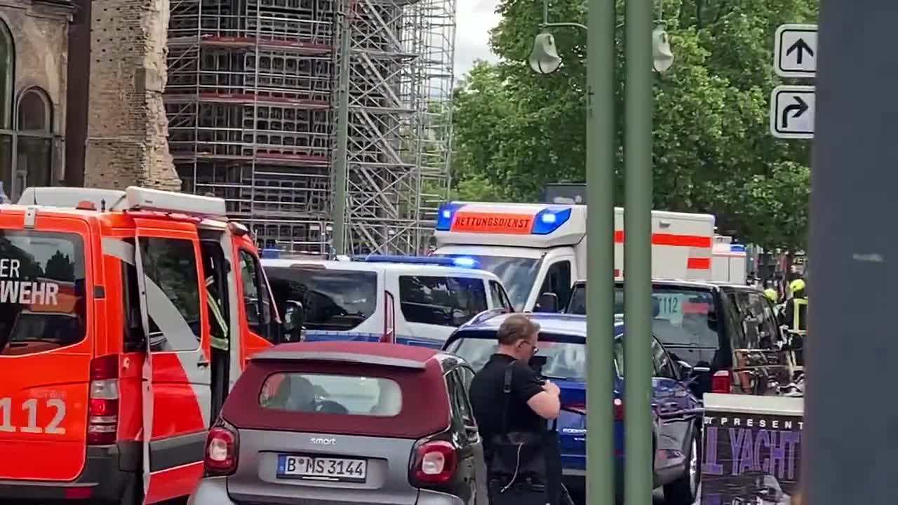 At least one dead, multiple injured after a car rams into a crowd beside a church in Berlin