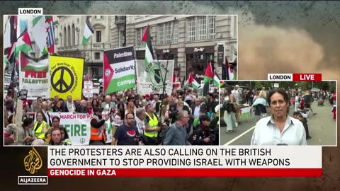 British protesters demand full arms embargo on Israel: AJE correspondent