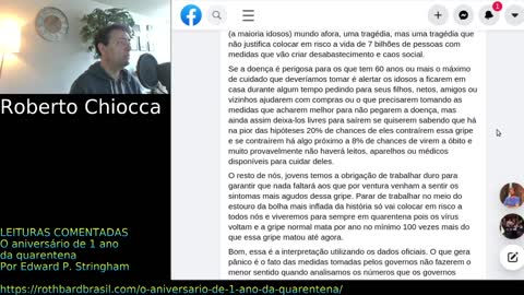 # 10 Leituras Comentadas - O aniversário de 1 ano da quarentena