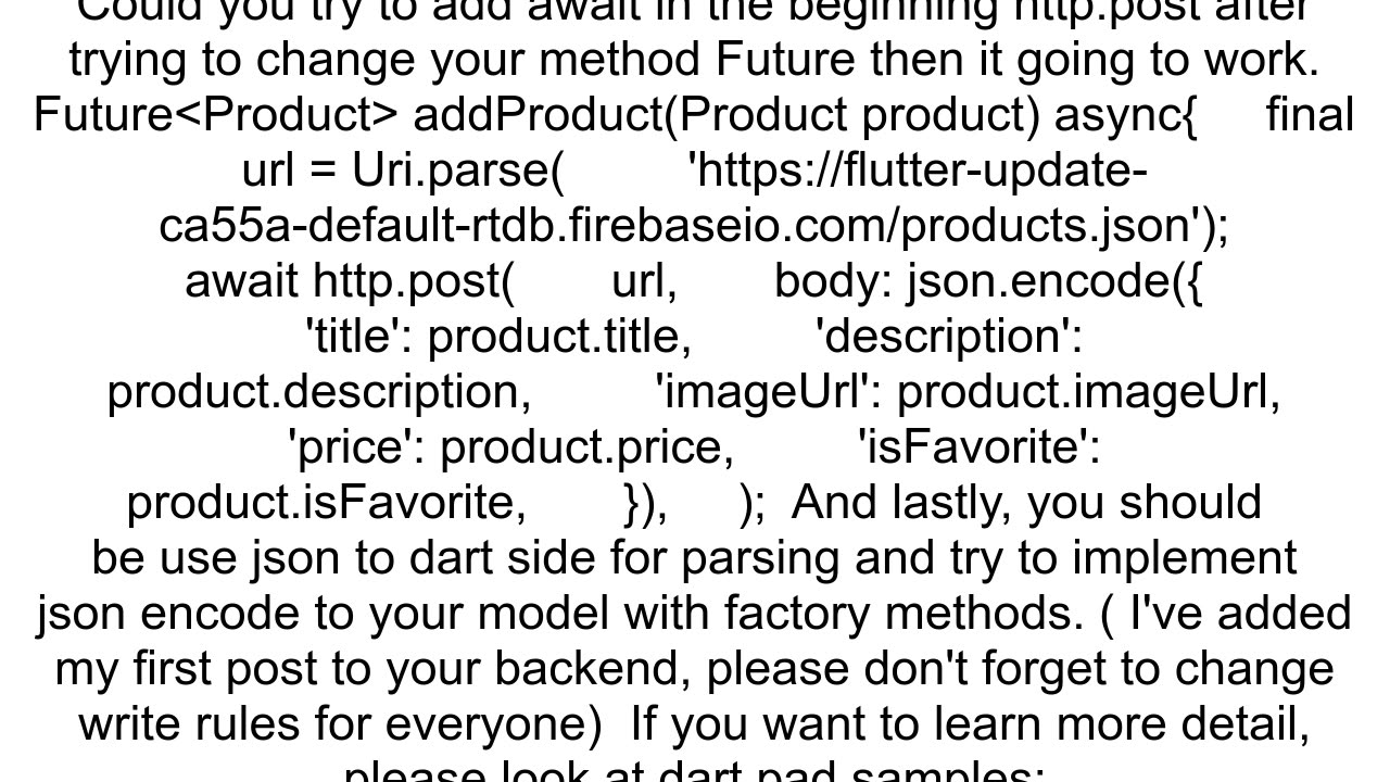 Can39t send post requests from Flutter to Firebase Realtime Database