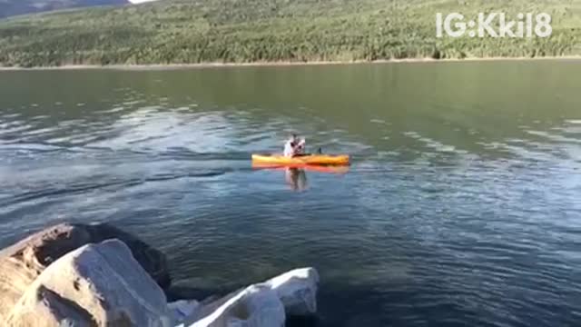 Canoe beer throw shotgun