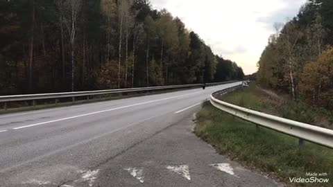 I ride a motorbike on the autobahn