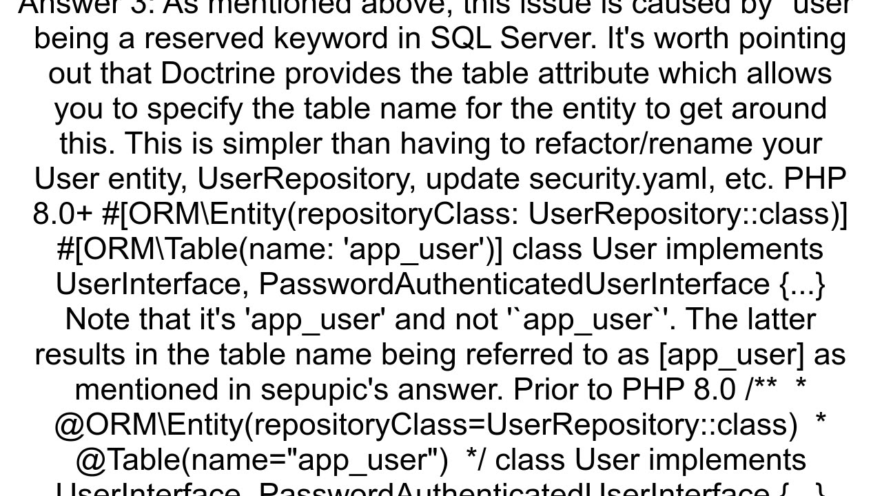 Error when making a migration on doctrine